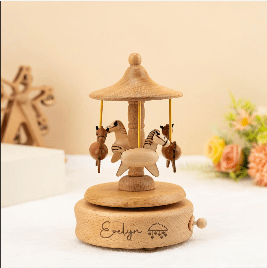 Musical Wooden Ballerina Carousel sell unique item on etsy.