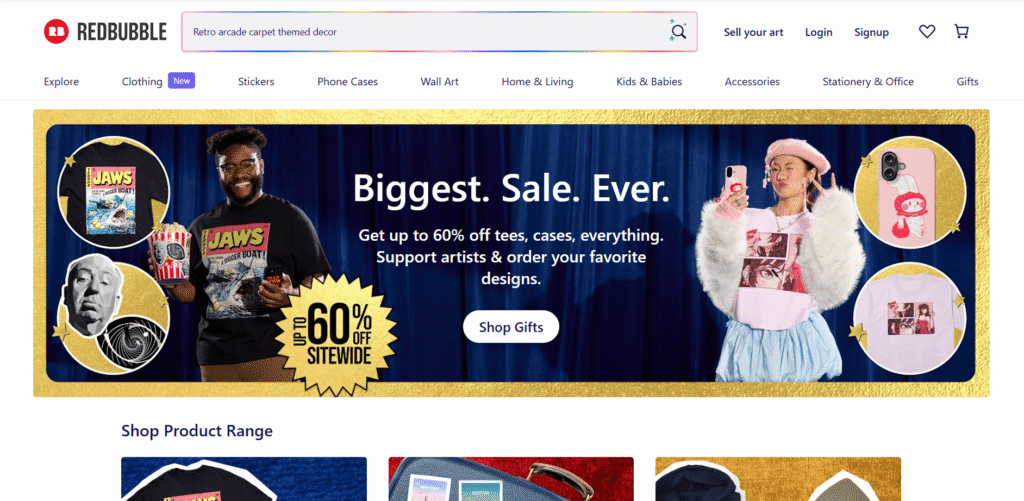 Redbubble Earn passive income with AI