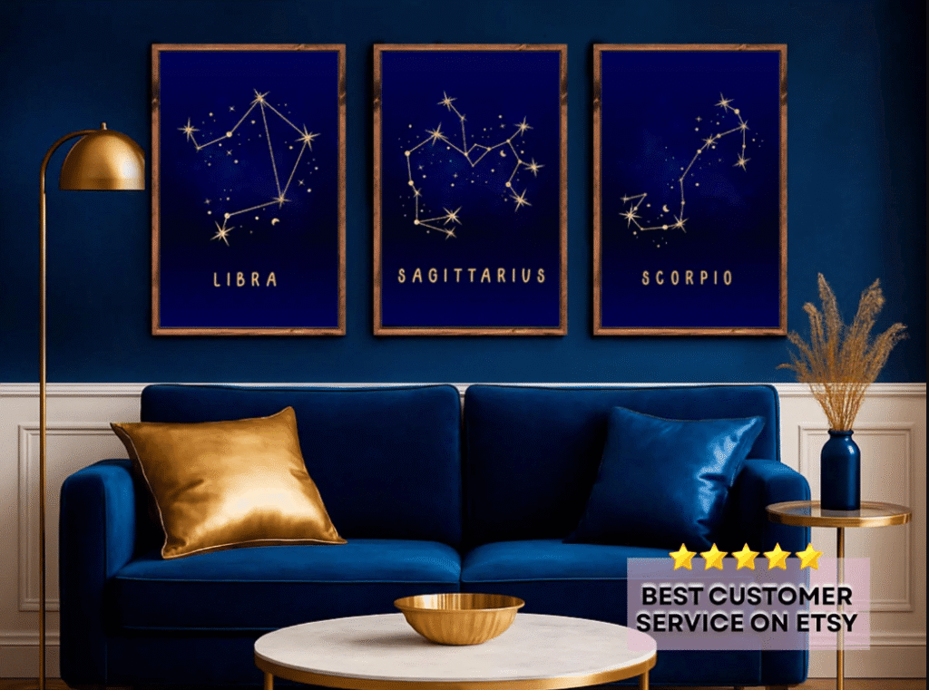 Zodiac Constellation Wall paints Unique things to sell on etsy