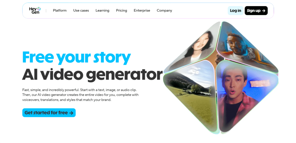 HeyGen AI video generator producing social media content