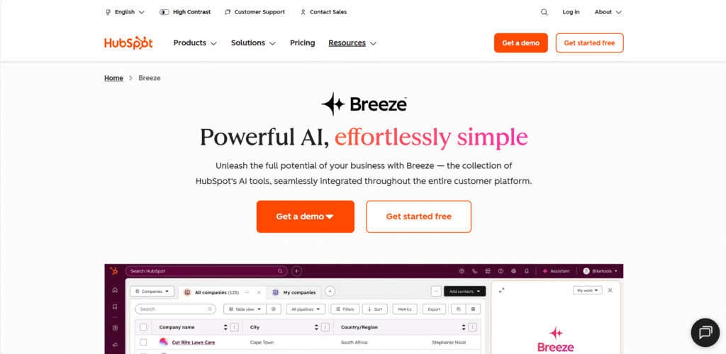 Hubspot AI AI software for content marketing automation