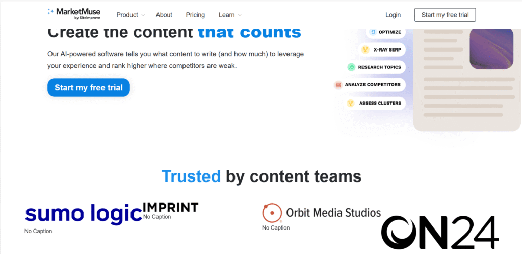 MarketMuse AI tools for content creation marketing