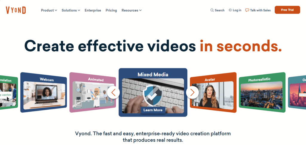 Vyond AI video generator turning text into cinematic scenes