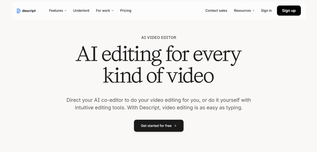 descript AI video generator exporting high-quality HD video